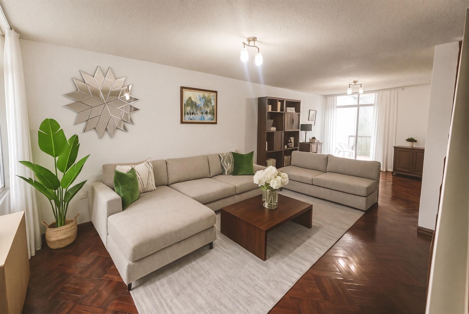 La sala después del home staging: luminosa, amplia y lista para la venta